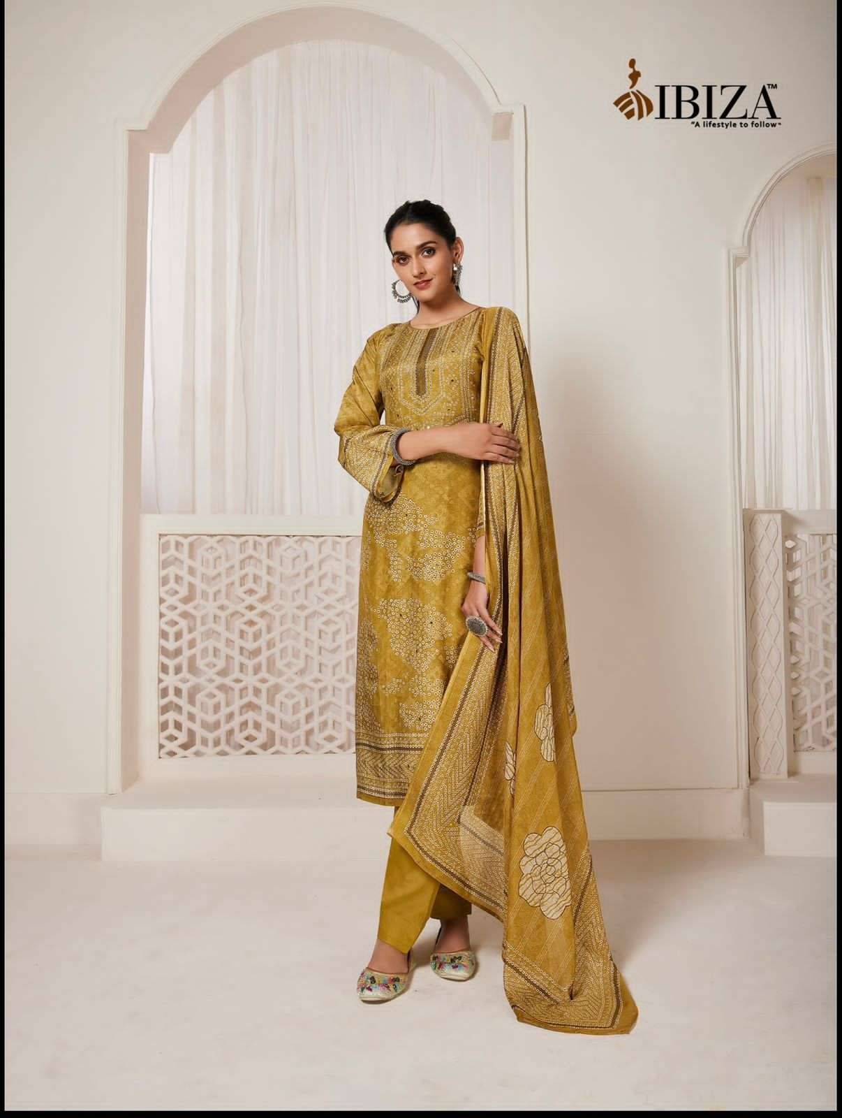 HANAR By IBIZA 15740 To 15743 Series Beautiful Festive Suits Stylish Colorful Fancy Casual Wear PURE SIMAR  MUSLIN Digital Print Dresses At Wholesale Price